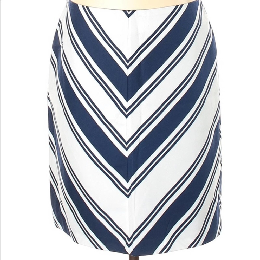 Talbots Blue and White Striped Cotton Skirt NWT Size 4